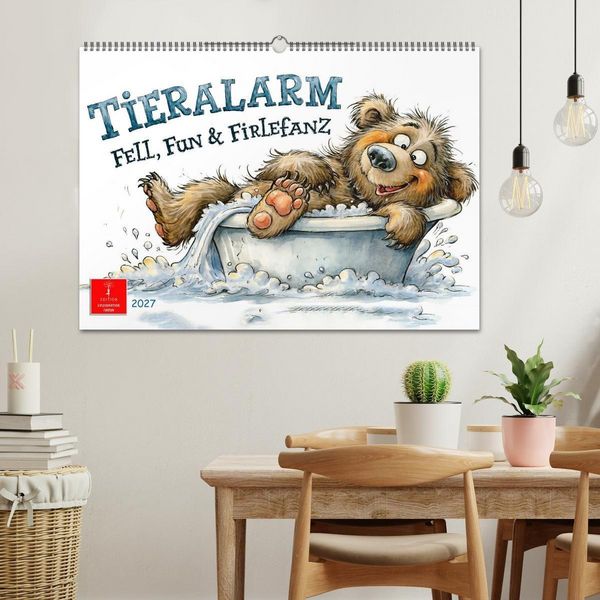 Produktbild: Tieralarm - Fell, Fun & Firlefanz (Wandkalender 2027 DIN A2 quer), CALVENDO Monatskalender