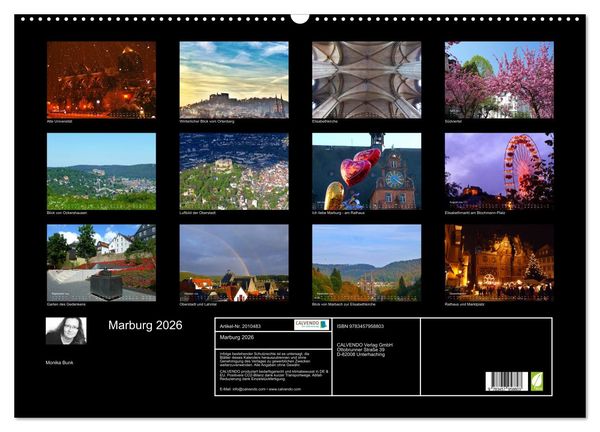Produktbild: Marburg 2026 (Wandkalender 2026 DIN A2 quer), CALVENDO Monatskalender