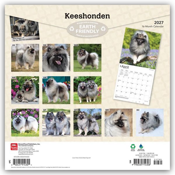 Produktbild: Keeshonden &ndash; Wolfsspitz 2027 &ndash; 16-Monatskalender