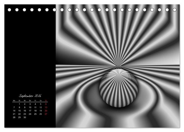 Produktbild: Optische Kunst im Quadrat (Tischkalender 2026 DIN A5 quer), CALVENDO Monatskalender