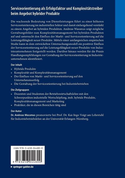 Produktbild: Serviceorientierung als Erfolgsfaktor und Komplexit&auml;tstreiber beim Angebot hybrider Produkte