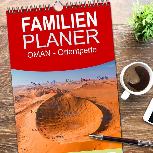 Produktbild: Familienplaner 2026 - OMAN - Orientperle mit 5 Spalten (Wandkalender, 21 x 45 cm) CALVENDO