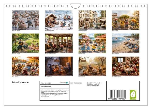 Produktbild: M&auml;usli Kalender (Wandkalender 2027 DIN A4 quer), CALVENDO Monatskalender