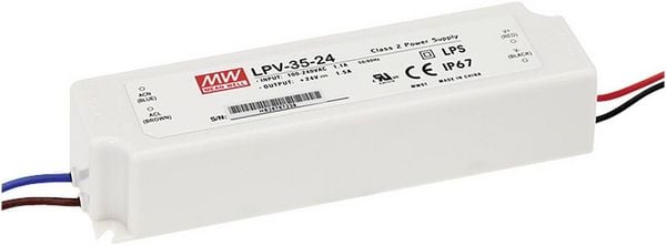 Produktbild: MEAN WELL LPV-35-24 LED-Trafo Konstantspannung 36 W 0 - 1.5 A 24 V/DC nicht dimmbar, &Uuml;berlastschutz 1 St.