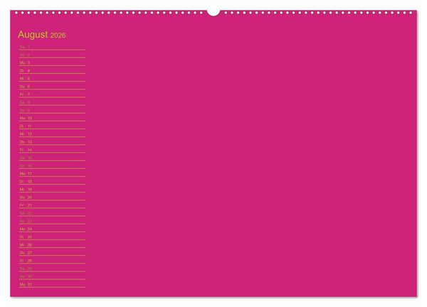 Produktbild: Bastel-Geburtstagskalender pink / Geburtstagskalender (Wandkalender 2026 DIN A2 quer), CALVENDO Monatskalender