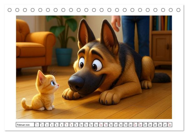 Produktbild: Sch&auml;ferhund im fr&ouml;hlichen Dienst (Tischkalender 2026 DIN A5 quer), CALVENDO Monatskalender