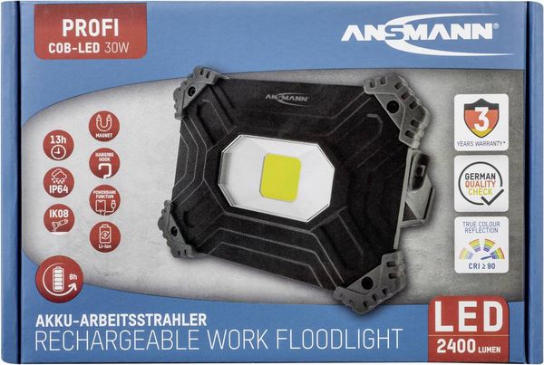 Produktbild: Ansmann 1600-0394 FL2500R LED Arbeitsleuchte akkubetrieben 30 W 2400 lm