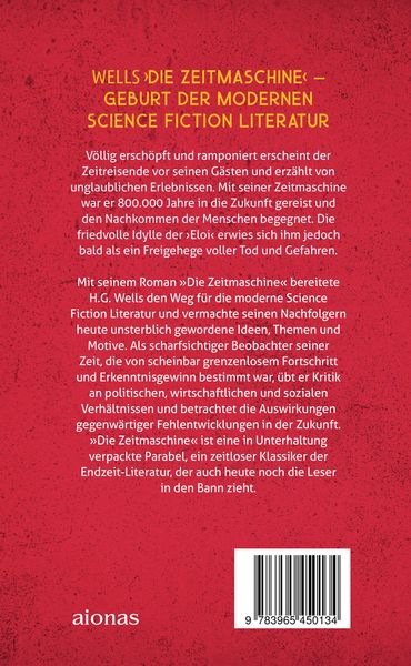 Produktbild: Die Zeitmaschine. H. G. Wells. Ein Science Fiction Roman
