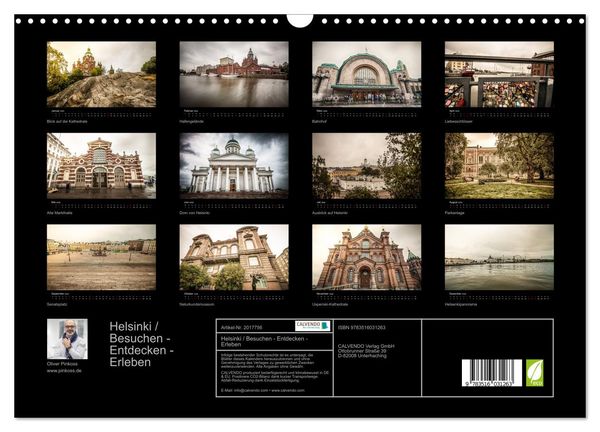 Produktbild: Helsinki / Besuchen - Entdecken - Erleben (Wandkalender 2026 DIN A3 quer), CALVENDO Monatskalender