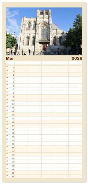 Produktbild: Familienplaner 2026 - Bezauberndes L&ouml;wen in Belgien mit 5 Spalten (Wandkalender, 21 x 45 cm) CALVENDO