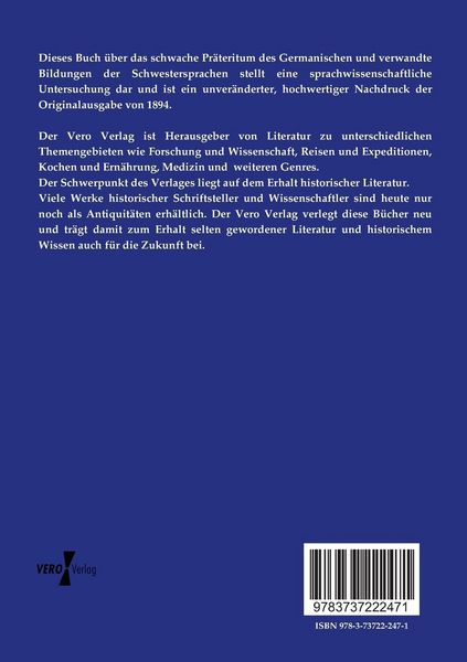 Produktbild: &Uuml;ber das schwache Pr&auml;teritum des Germanischen