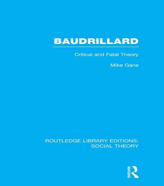 Produktbild: Baudrillard (RLE Social Theory)