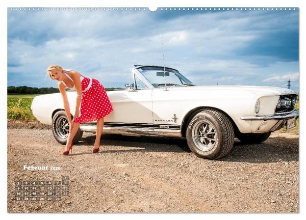 Produktbild: Pin Up Pia & Mustang '67 (hochwertiger Premium Wandkalender 2026 DIN A2 quer), Kunstdruck in Hochglanz