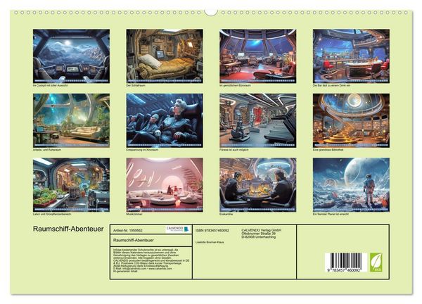 Produktbild: Raumschiff-Abenteuer (hochwertiger Premium Wandkalender 2026 DIN A2 quer), Kunstdruck in Hochglanz