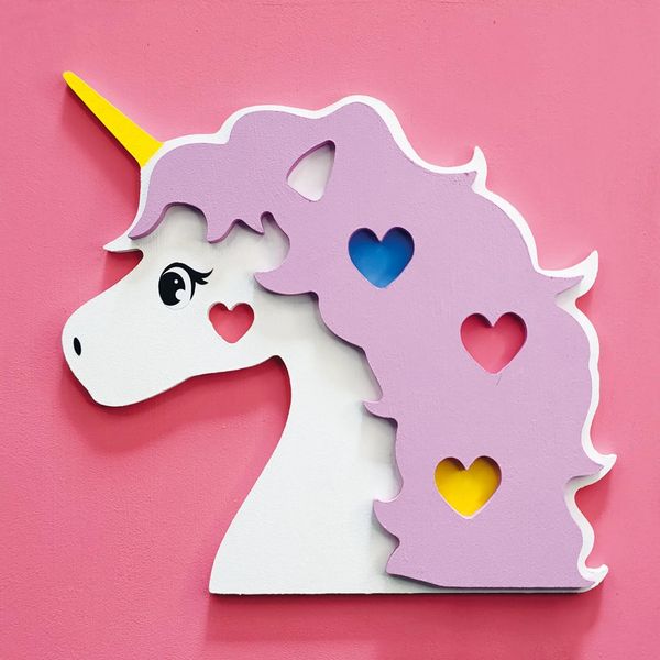 Produktbild: ALADINE - 3D-Holzbild zum Bemalen Einhorn
