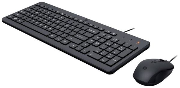 HP 150 Kabelgebunden Tastatur, Maus-Set Deutsch, QWERTZ Schwarz