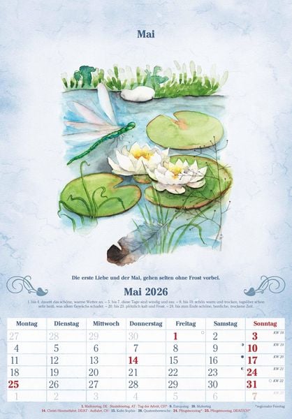 Produktbild: 100-jähriger Kalender 2026 - Bildkalender 23,7x34 cm - mit Wetterprognosen, Bauernregeln und liebevollen Illustrationen - Wandkalender - Alpha Edition