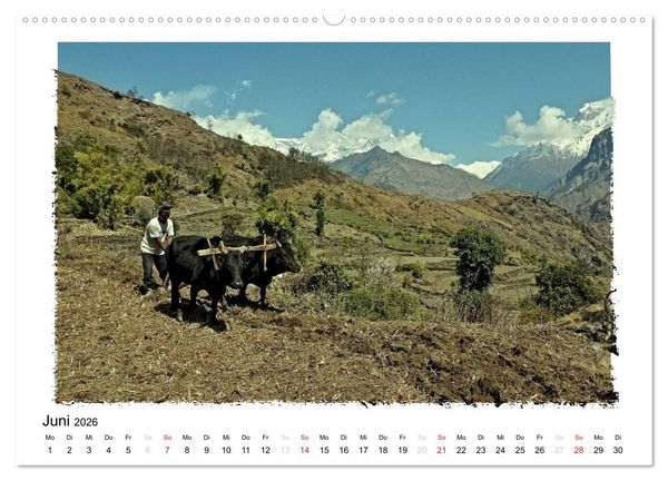 Produktbild: BEGEGNUNGEN IN NEPAL (Wandkalender 2026 DIN A2 quer), CALVENDO Monatskalender