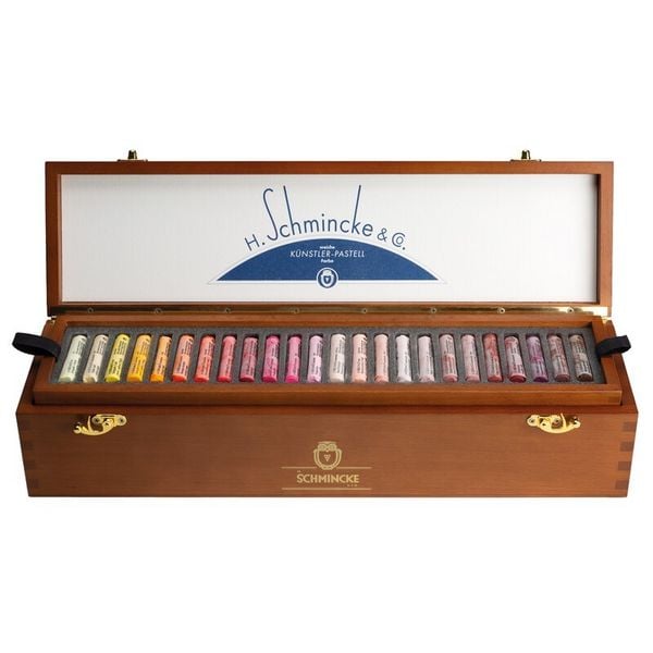 Produktbild: Schmincke Pastell Malkasten Holzkoffer, 48 Pastellstifte Retro
