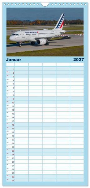 Produktbild: Familienplaner 2027 - Airbus A320 Das Brot und Butter Flugzeug mit 5 Spalten (Wandkalender, 21 x 45 cm) CALVENDO