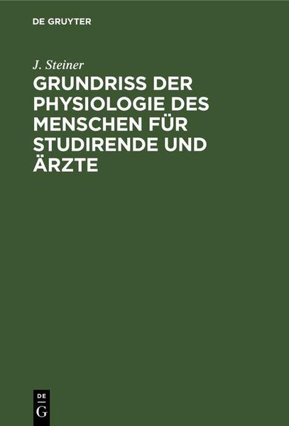 Produktbild: Grundriss der Physiologie des Menschen f&uuml;r Studirende und &Auml;rzte