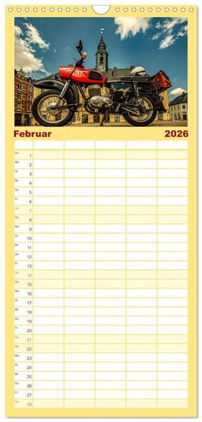 Produktbild: Familienplaner 2026 - Meine MZ ES 250/2 unterwegs in Chemnitz mit 5 Spalten (Wandkalender, 21 x 45 cm) CALVENDO