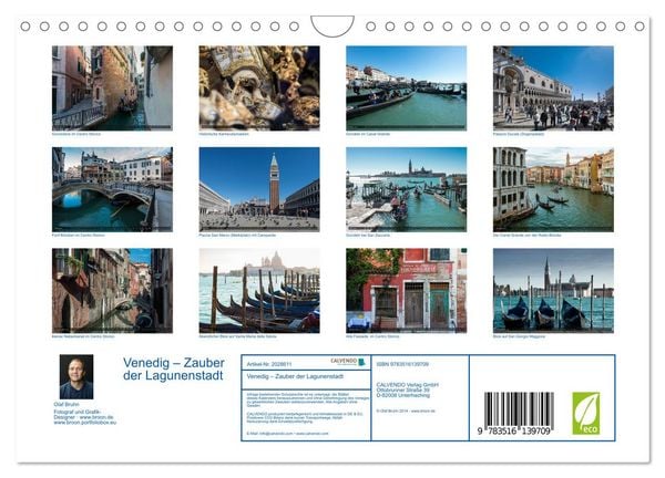 Produktbild: Venedig &ndash; Zauber der Lagunenstadt (Wandkalender 2026 DIN A4 quer), CALVENDO Monatskalender