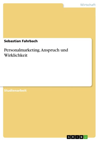 Produktbild: Personalmarketing. Anspruch und Wirklichkeit
