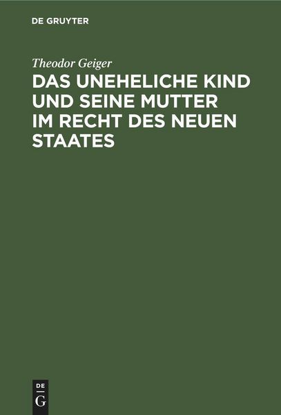 Produktbild: Das uneheliche Kind und seine Mutter im Recht des neuen Staates