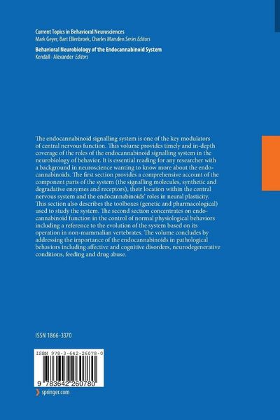 Produktbild: Behavioral Neurobiology of the Endocannabinoid System