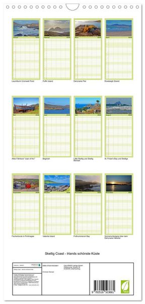 Produktbild: Familienplaner 2026 - Skellig Coast - Irlands sch&ouml;nste K&uuml;ste mit 5 Spalten (Wandkalender, 21 x 45 cm) CALVENDO