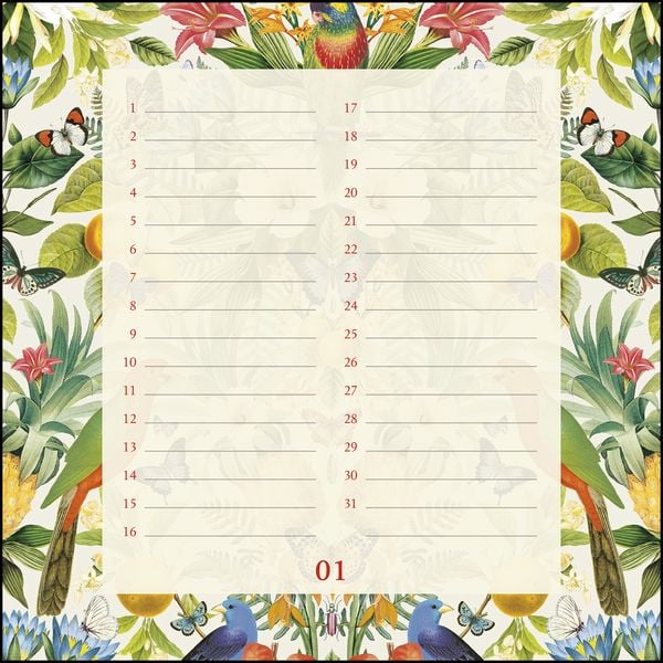Produktbild: Immerwährender Geburtstagskalender floral – Archive by Portico Designs – Quadrat-Format 24 x 24 cm