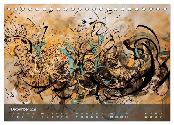 Produktbild: Arabische Kalligraphie in Kunstform (Tischkalender 2026 DIN A5 quer), CALVENDO Monatskalender
