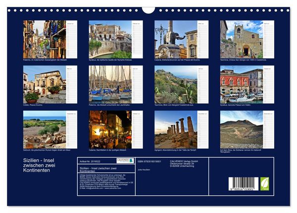 Produktbild: Sizilien - Insel zwischen zwei Kontinenten (Wandkalender 2026 DIN A3 quer), CALVENDO Monatskalender