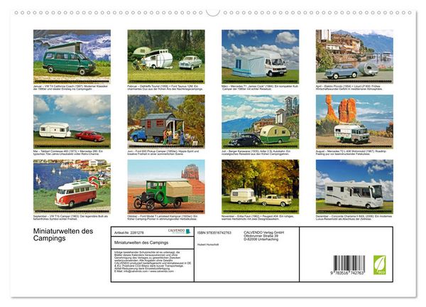 Produktbild: Miniaturwelten des Campings (hochwertiger Premium Wandkalender 2026 DIN A2 quer), Kunstdruck in Hochglanz