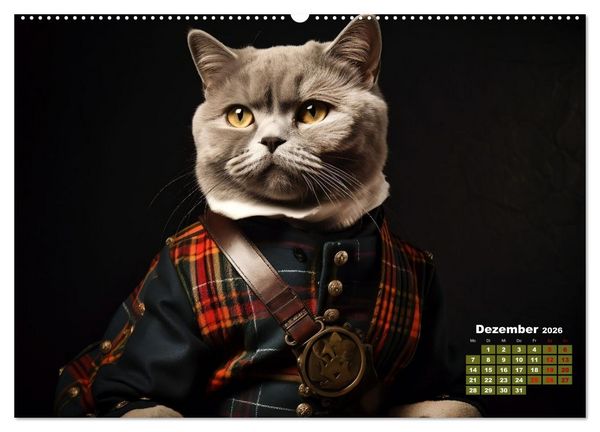 Produktbild: Schottische Katzenhelden (Wandkalender 2026 DIN A2 quer), CALVENDO Monatskalender
