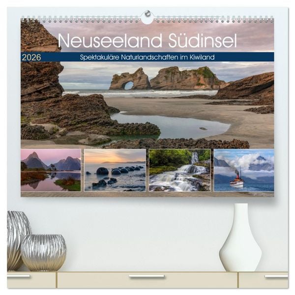 Produktbild: Neuseeland S&uuml;dinsel - Spektakul&auml;re Naturlandschaften im Kiwiland (hochwertiger Premium Wandkalender 2026 DIN A2 quer), Kunstdruck in Hochglanz