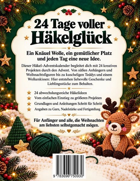 Produktbild: Der H&auml;kel Adventskalender - Adventskalender Buch zum H&auml;keln