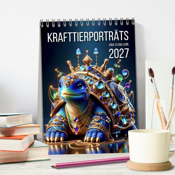 Produktbild: Krafttierportr&auml;ts (Tischkalender 2027 DIN A5 hoch), CALVENDO Monatskalender