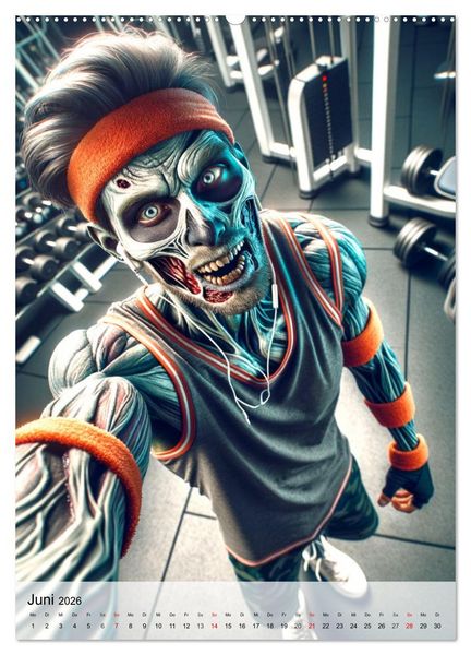 Produktbild: Zombie Selfies - Ein humorvoller Blick auf das untote Dasein (hochwertiger Premium Wandkalender 2026 DIN A2 hoch), Kunstdruck in Hochglanz