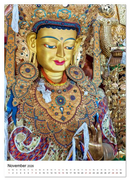 Produktbild: Buddhas im Gl&uuml;ck (hochwertiger Premium Wandkalender 2026 DIN A2 hoch), Kunstdruck in Hochglanz