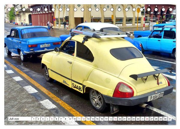 Produktbild: Alte Schweden - Schwedische Oldtimer in Kuba (Tischkalender 2026 DIN A5 quer), CALVENDO Monatskalender