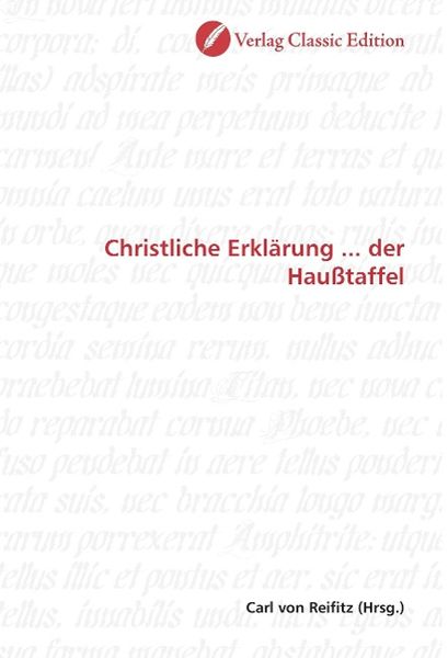 Produktbild: Christliche Erkl&auml;rung ... der Hau&szlig;taffel