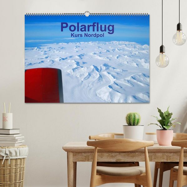 Produktbild: Polarflug Kurs Nordpol (Wandkalender 2026 DIN A2 quer), CALVENDO Monatskalender
