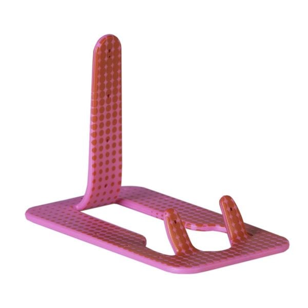 Produktbild: Flexistand (Pink Dots) - flexibler Handyaufsteller - f&uuml;r alle Handys und Mini-Tablets - superflach - stufenlos verstellbar - hochkant und quer - passt in jede Hosentasche