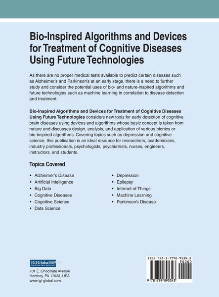 Produktbild: Bio-Inspired Algorithms and Devices for Treatment of Cognitive Diseases Using Future Technologies
