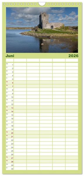 Produktbild: Familienplaner 2026 - Irland - Unterwegs auf dem Wild Altantic Way mit 5 Spalten (Wandkalender, 21 x 45 cm) CALVENDO