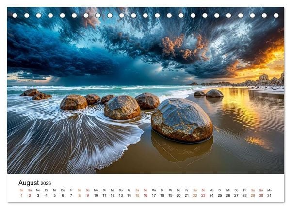 Produktbild: Neuseeland - Land der tausend Horizonte (Tischkalender 2026 DIN A5 quer), CALVENDO Monatskalender