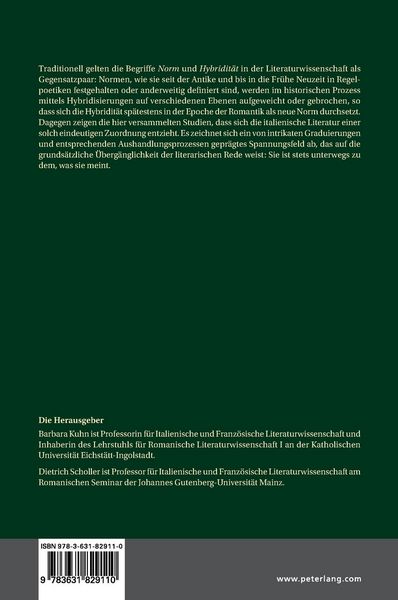 Produktbild: Italienische Literatur im Spannungsfeld von Norm und Hybridit&auml;t