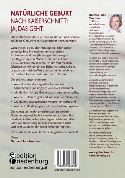 Produktbild: Natürliche Geburt nach Kaiserschnitt: Praxis-Wissen von der Ärztin - Das VBAC-Buch, das deine nächste Schwangerschaft und Geburt vereinfacht